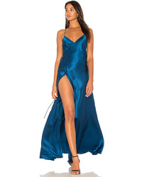 Michelle Mason X Revolve Wrap Gown In Teal
