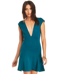 Dailylook Hudgen Fit And Flare Dress In Teal Xs L