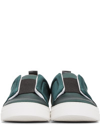 Pierre Hardy Green Textile Slip On Sneakers