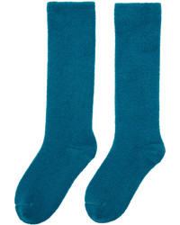 The Elder Statesman Blue Rolled Socks