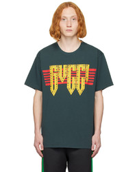 Teal Studded Crew-neck T-shirt