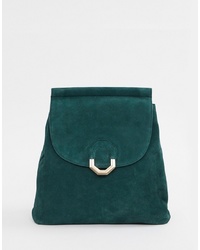ASOS DESIGN Suede Backpack With Hexagonal Ring Detail
