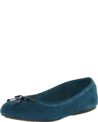 Teal Suede Ballerina Shoes