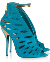 Jimmy Choo Tamber Cutout Suede And Metallic Leather Sandals