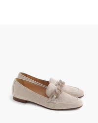 J.Crew Suede Charlie Loafers With Lucite Links