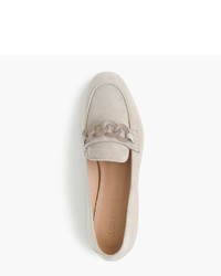 J.Crew Suede Charlie Loafers With Lucite Links