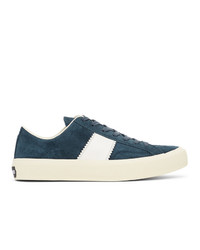Tom Ford Blue Cambridge Low Top Sneakers