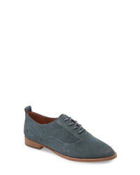 Teal Suede Oxford Shoes