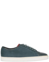 John Lobb Suede Sneakers With Leather Trim Toe