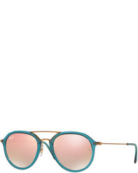 Ray-Ban Mirrored Aviator Flash Sunglasses Turquoise