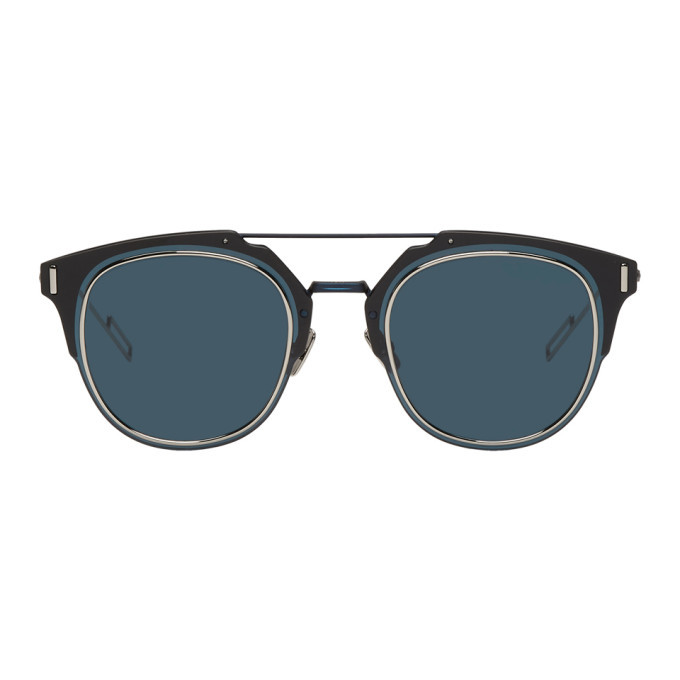 Dior Homme Navy Dior Composit 10 Sunglasses, $384 | SSENSE | Lookastic