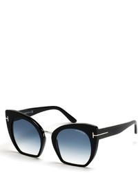 Tom Ford Samantha Cropped Cat Eye Sunglasses Turquoiseblack