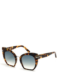 Tom Ford Samantha Cropped Cat Eye Sunglasses Turquoisetortoise