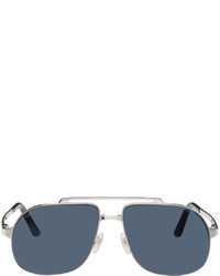 Cartier Silver Santos De Aviator Sunglasses
