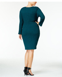 ING Trendy Plus Size Faux Wrap Sweater Dress