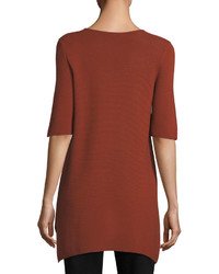 Eileen Fisher Half Sleeve Tencel Links Sweater