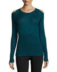 Yigal Azrouel Long Sleeve Cold Shoulder Sweater Kyanite