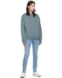 Nudie Jeans Blue Lasse Pina Colada 50s Sweatshirt