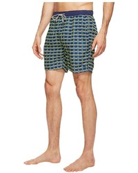 Scotch & Soda Medium Length Swim Shorts In Fine Peached Quality With Pattern Swimwear