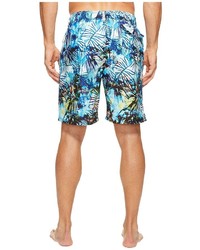 Bugatchi Tropical Palm And Fish Swim Trunks Swimwear