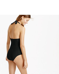 J.Crew Long Torso Ruched Halter One Piece Swimsuit