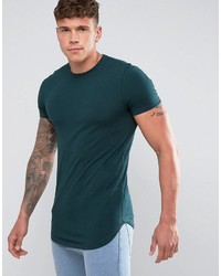 Asos Longline Muscle Fit T Shirt With Curved Hem