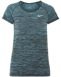 Nike Paneled Dri Fit Stretch T Shirt Petrol