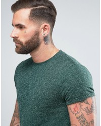 Asos T Shirt With Roll Sleeve In Textured Linen Fabric