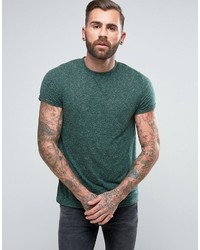 Asos T Shirt With Roll Sleeve In Textured Linen Fabric