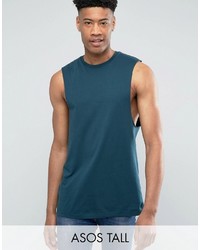 Asos Tall Longline Sleeveless T Shirt With Dropped Armhole