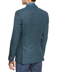 BOSS Mini Dot Textured Wool Sport Coat Teal