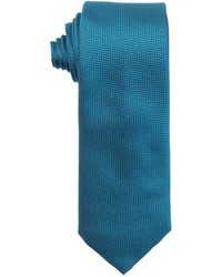 Armani Teal Micro Checkered Silk Tie