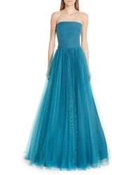 Teal Tulle Evening Dress