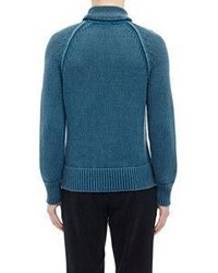 Boglioli Melange Turtleneck Sweater Blue