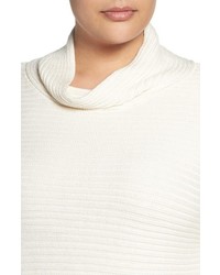 Vince Camuto Plus Size Ribbed Cotton Blend Turtleneck Sweater