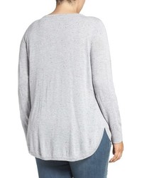 Caslon Plus Size Marled V Neck Sweater