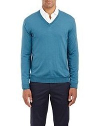 Zanone Stretch Knit Sweater Blue