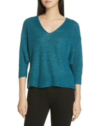 Eileen Fisher V Neck Linen Sweater