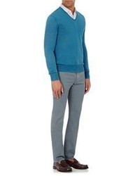 Boglioli V Neck Sweater Blue