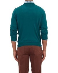 Luciano Barbera V Neck Sweater Green