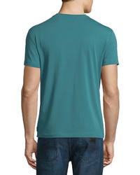 Armani Collezioni Jersey Short Sleeve V Neck T Shirt Green