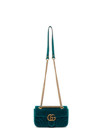Gucci Blue Mini Velvet Marmont 20 Bag