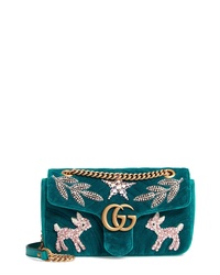 Gucci Gg Marmont 20 Matelasse Velvet Shoulder Bag