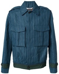 Teal Vertical Striped Jacket