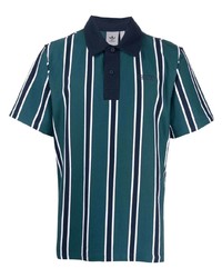 Teal Vertical Striped Polo