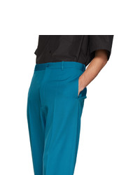 Balenciaga Blue Wool Baggy Tailored Trousers