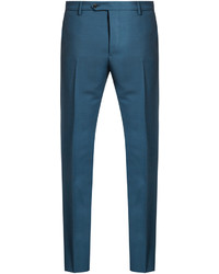 Valentino Slim Leg Mohair And Wool Blend Trousers