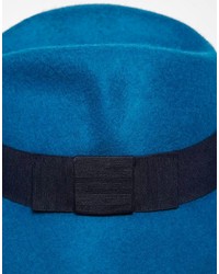 Catarzi Wide Brim Fedora Hat In Teal