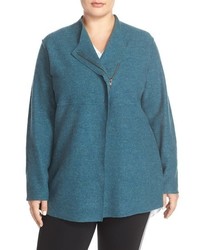 Eileen Fisher Plus Size Shaped Lightweight Boiled Wool Jacket