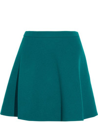Teal Wool Mini Skirt
